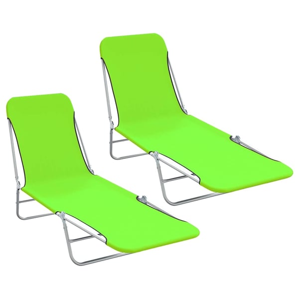 vidaXL foldbare liggestole 2 stk. stål og stof grøn