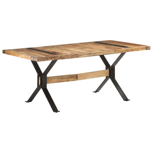 vidaXL Spisebord 180x90x76 cm grovt mangotre