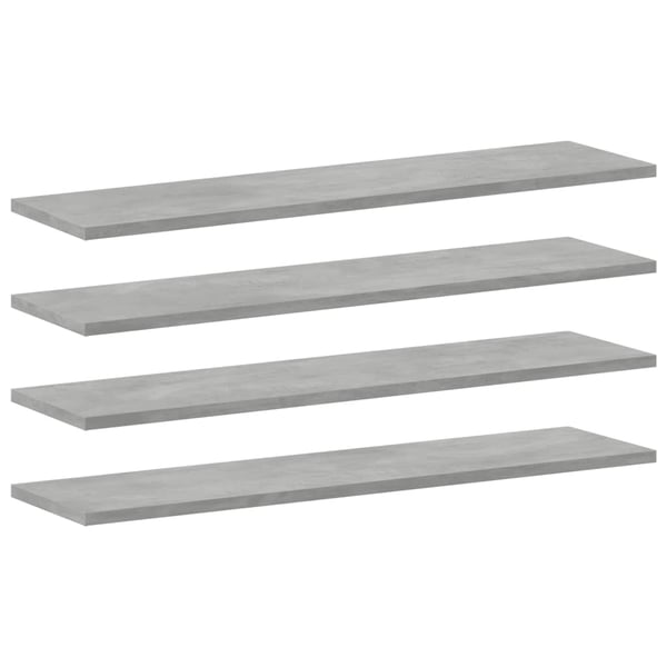 vidaXL Hylleplater 4 stk betonggrå 80x20x1,5 cm sponplate