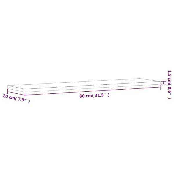 vidaXL Hylleplater 4 stk betonggrå 80x20x1,5 cm sponplate