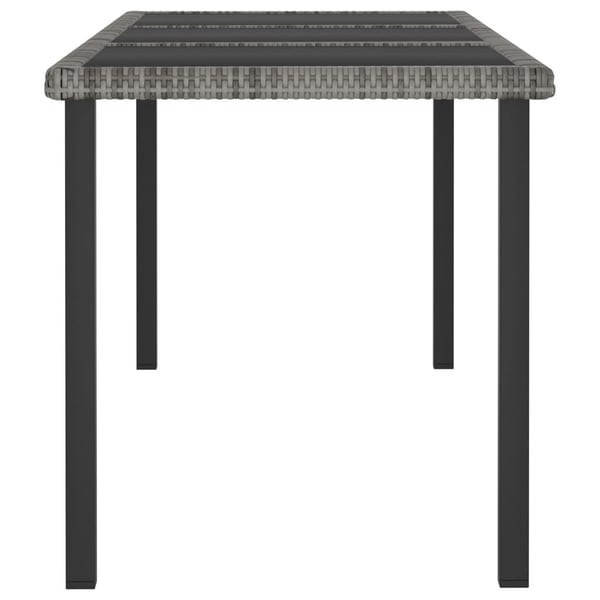 vidaXL havebord 180x70x73 cm polyrattan grå
