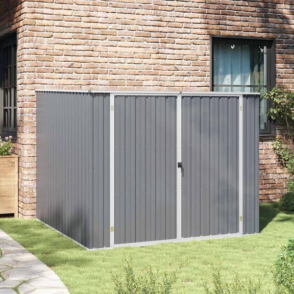 vidaXL haveskur 195x198x159 cm galvaniseret stål grå