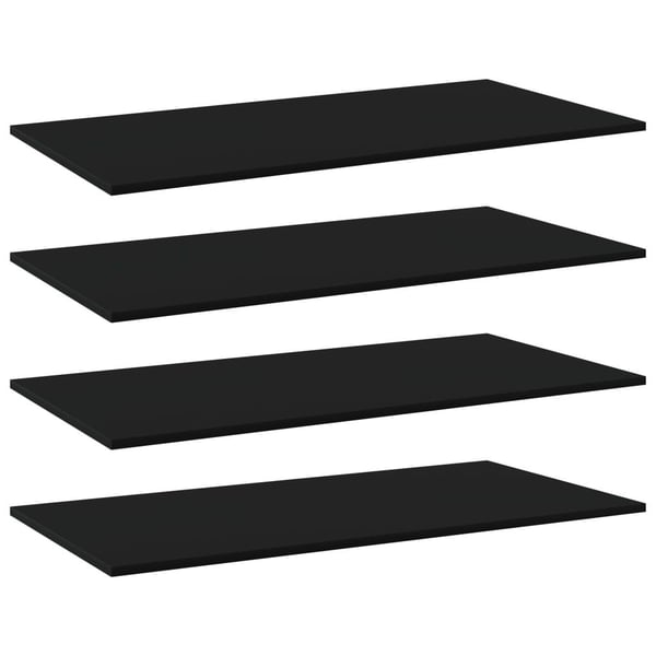 vidaXL Hyllplan 4 st svart 80x30x1,5 cm spånskiva