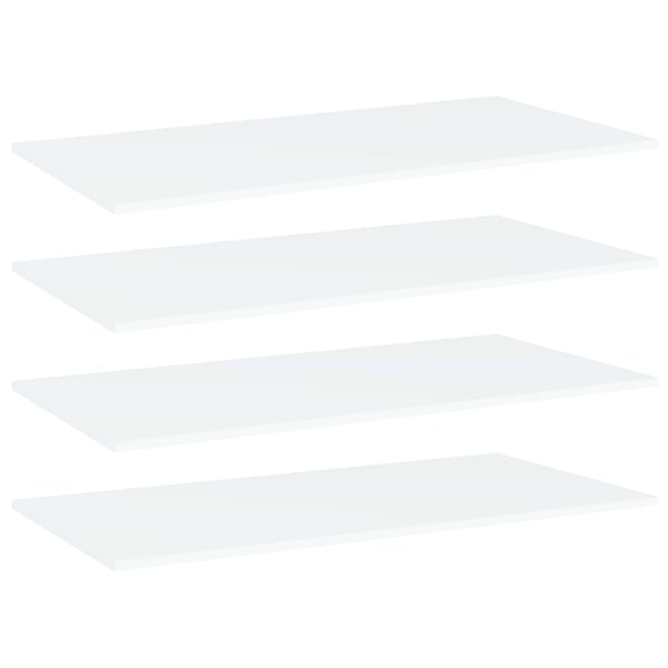 vidaXL Hylleplater 4 stk hvit 80x20x1,5 cm sponplate