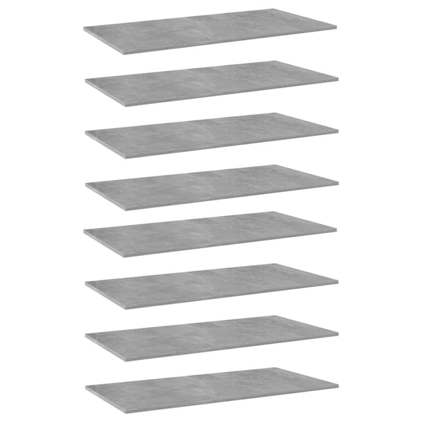 vidaXL Hylleplater 8 stk betonggrå 80x30x1,5 cm sponplate