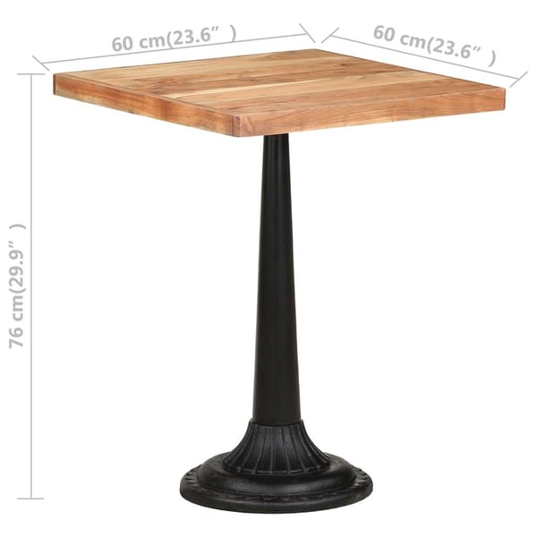 vidaXL Bistrobord 60x60x76 cm heltre akasie