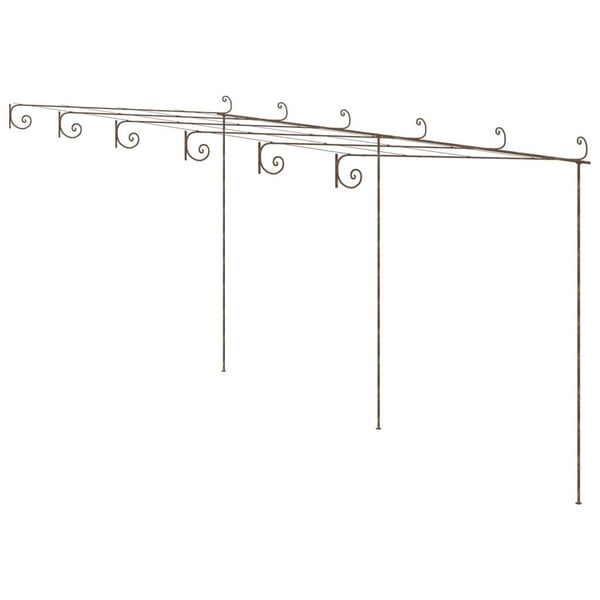 vidaXL Puutarhan pergola antiikkiruskea 6x3x2,5 m rauta