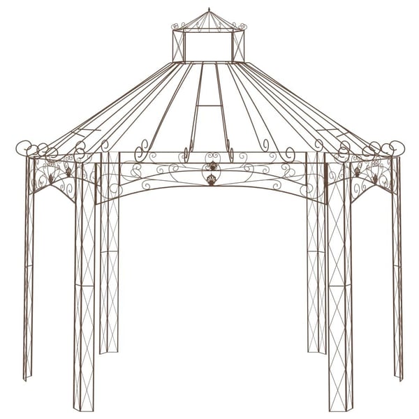 vidaXL Hagepaviljong antikk brun 400x258x378 cm jern