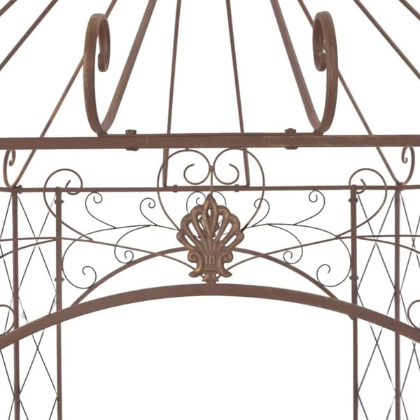 vidaXL Hagepaviljong antikk brun 400x258x378 cm jern
