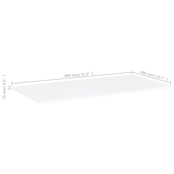 vidaXL boghylder 4 stk. 80x40x1,5 cm spånplade hvid