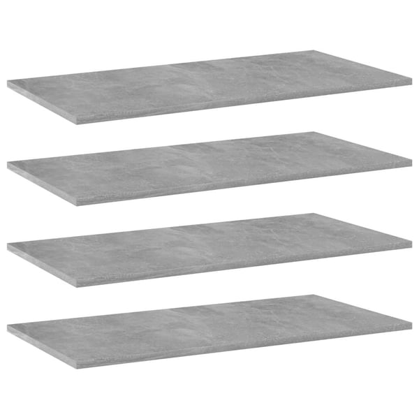 vidaXL boghylder 4 stk. 80x40x1,5 cm spånplade betongrå