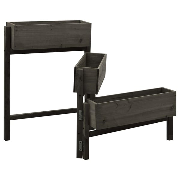 vidaXL Sammenleggbar blomsterkasse grå 60x14x75 cm heltre gran