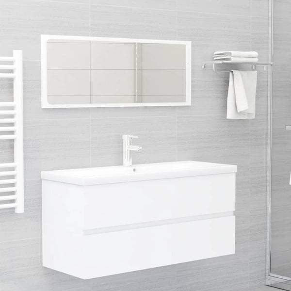 vidaXL Servantskap hvit 100x38,5x45 cm konstruert tre