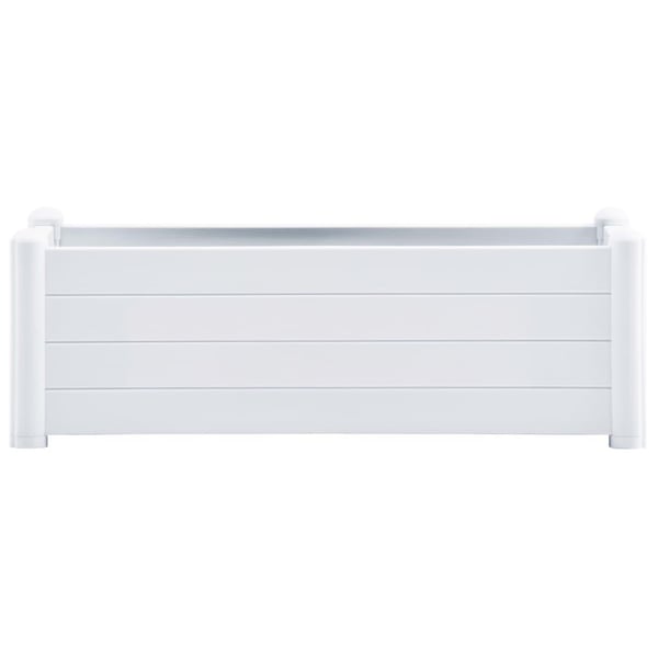 vidaXL Korotettu kukkalaatikko PP valkoinen 100x43x35 cm