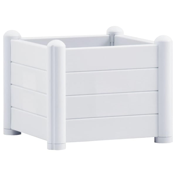 vidaXL Høybed PP hvit 43x43x35 cm