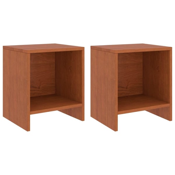 vidaXL sengeborde 2 stk. 35x30x40 cm massivt fyrretræ honningbrun