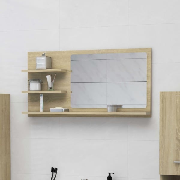 vidaXL Baderomsspeil sonoma eik 90x10,5x45 cm sponplate