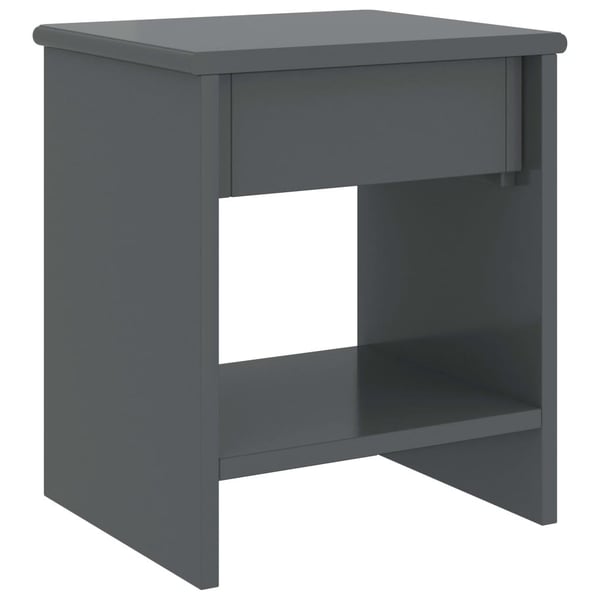 vidaXL Nattbord mørkegrå 35x30x40 cm heltre furu