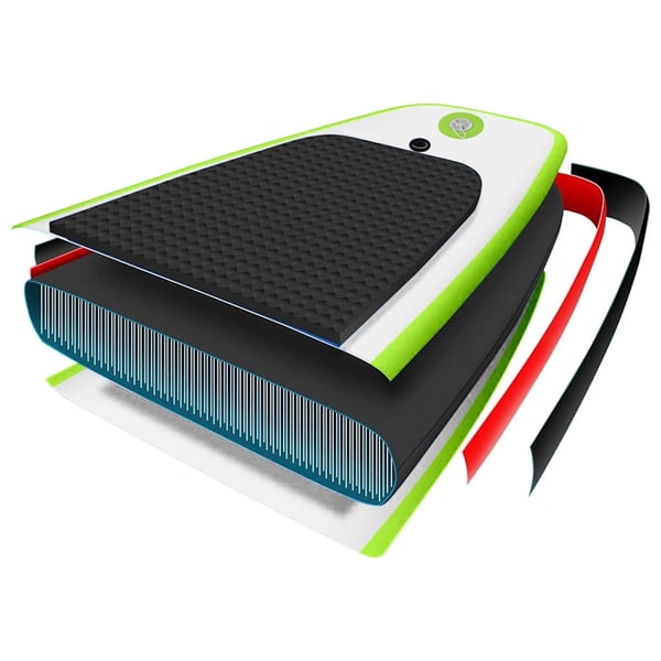 vidaXL oppusteligt paddleboard grøn og hvid