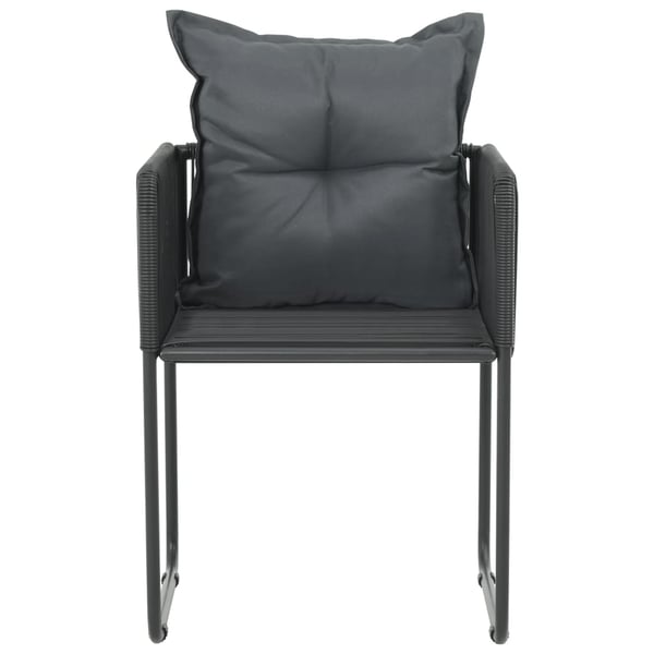 vidaXL havestole 6 stk. med puder polyrattan sort