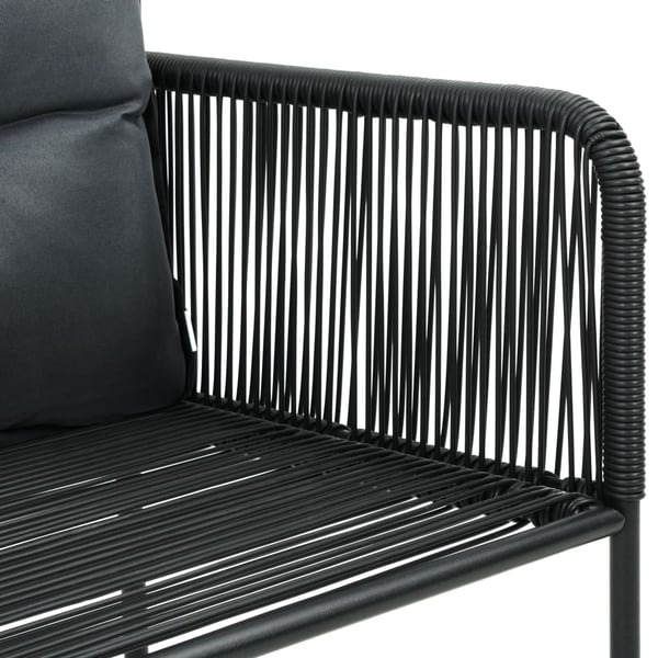 vidaXL havestole 6 stk. med puder polyrattan sort