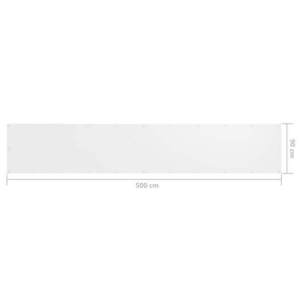 vidaXL Balkongskjerm hvit 90x500 cm oxfordstoff