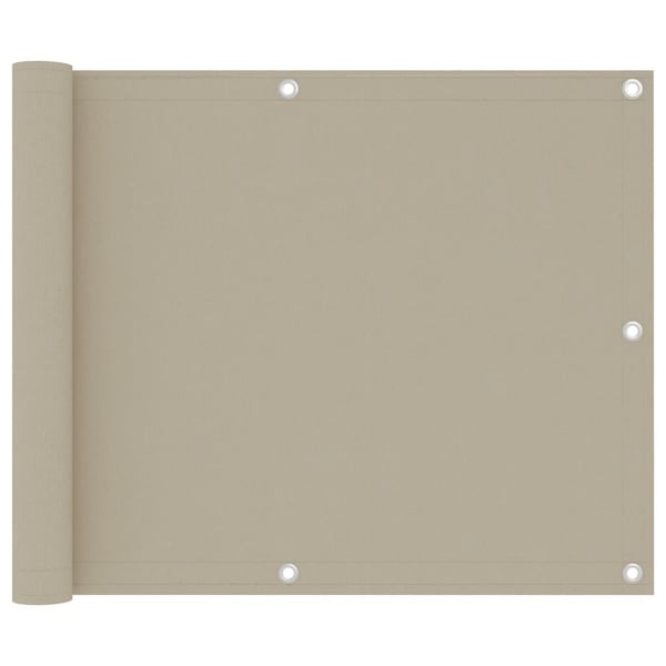 vidaXL Balkongskjerm beige 75x300 cm oxfordstoff