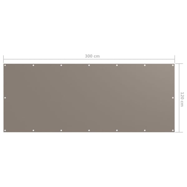 vidaXL Balkongskjerm gråbrun 120x300 cm oxfordstoff