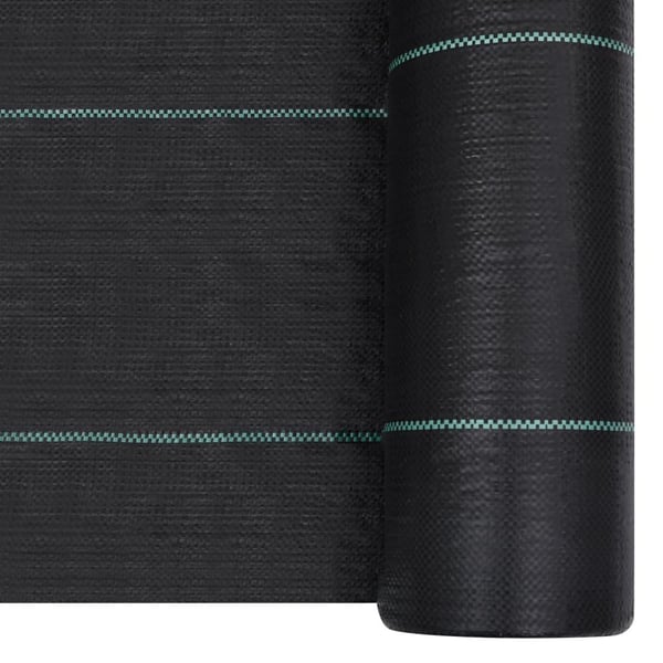 vidaXL Ogräsmatta svart 1x50 m PP