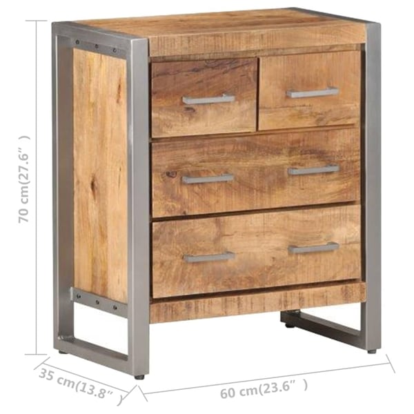 vidaXL skænk 60x35x70 cm ru mangotræ