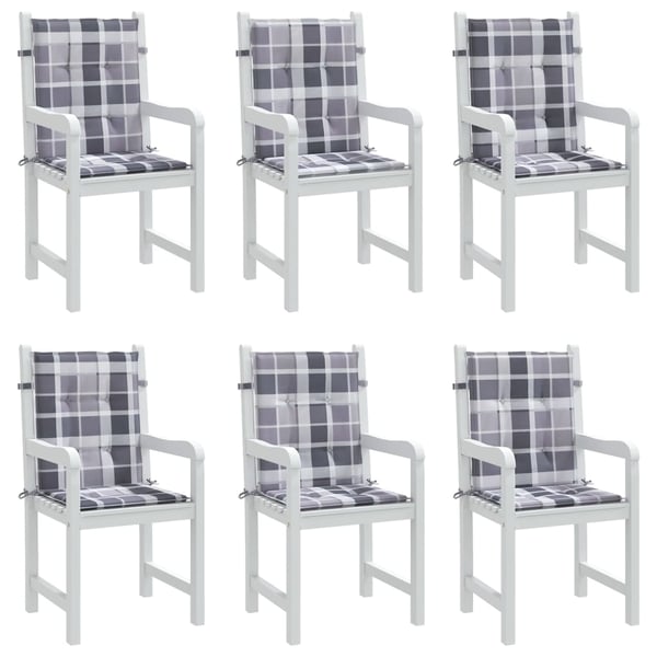 vidaXL stolehynde m. lav ryg 6 stk. 100x50x3 cm oxfordstof gråternet