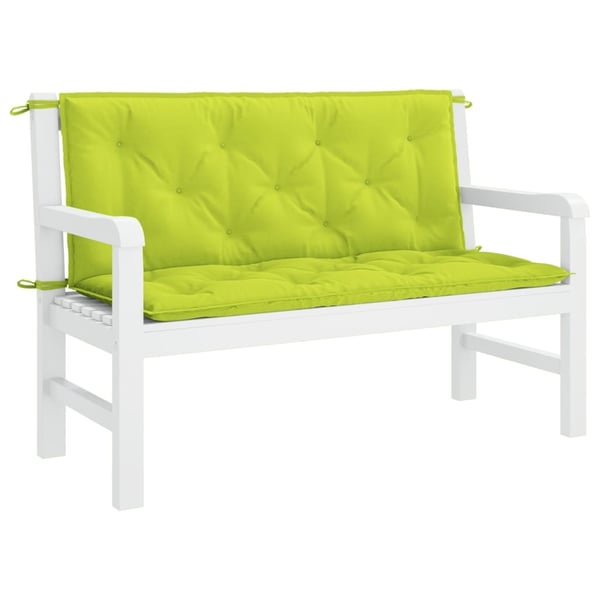vidaXL hynde til havebænk 120x(50+50)x7 cm oxfordstof lysegrøn