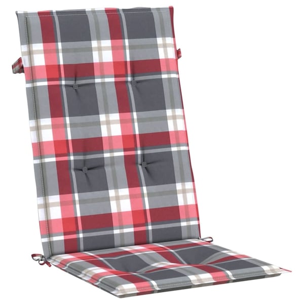 vidaXL stolehynder m. høj ryg 6 stk. 120x50x3 cm stof rødternet
