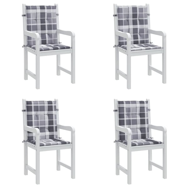 vidaXL stolehynde m. lav ryg 4 stk. 100x50x3 cm oxfordstof gråternet