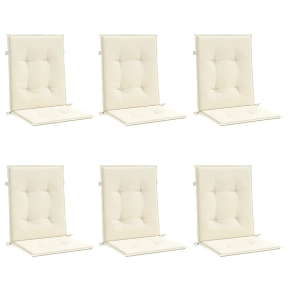 vidaXL stolehynde m. lav ryg 6 stk. 100x50x3 cm oxfordstof cremefarvet