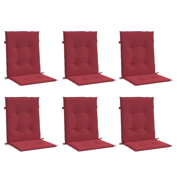 vidaXL stolehynde m. lav ryg 6 stk. 100x50x3 cm oxfordstof vinrød