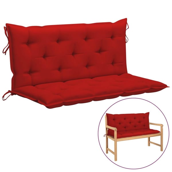vidaXL Bänkdynor för trädgården 2st röd 120x50x7cm oxfordtyg