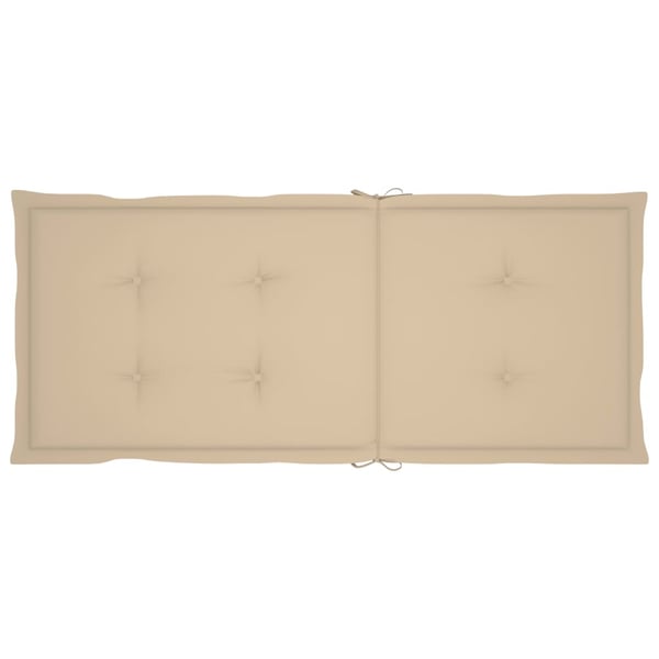 vidaXL havestole 4 stk. med beige hynder massivt teaktræ