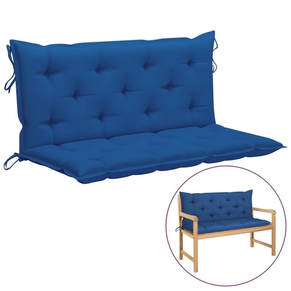 vidaXL Bänkdynor för trädgården 2st blå 120x50x7cm oxfordtyg