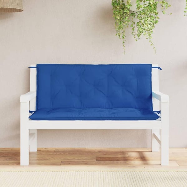 vidaXL Bänkdynor för trädgården 2st blå 120x50x7cm oxfordtyg