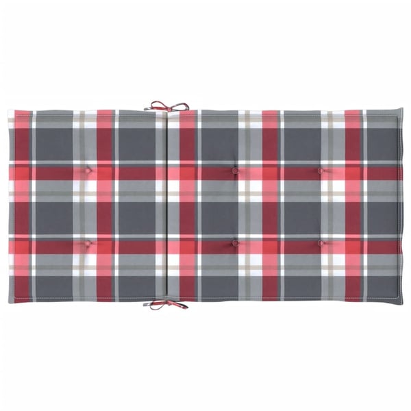 vidaXL stolehynde m. lav ryg 2 stk. 100x50x3 cm oxfordstof rødternet