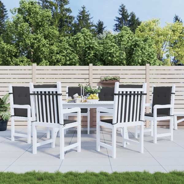 vidaXL stolehynde m. lav ryg 6 stk. 100x50x3 cm oxfordstof sort