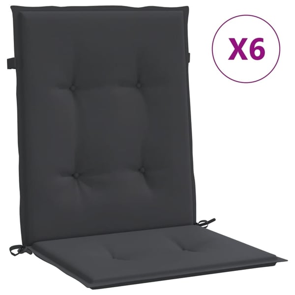 vidaXL stolehynde m. lav ryg 6 stk. 100x50x3 cm oxfordstof sort