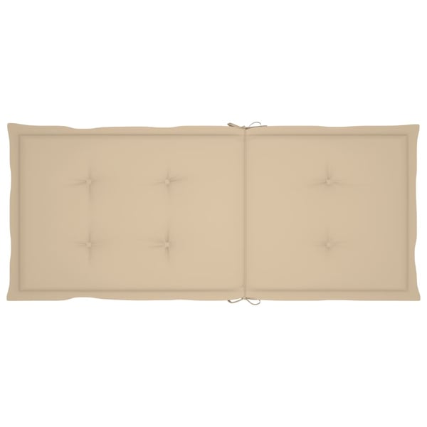 vidaXL havestole 6 stk. med beige hynder massivt teaktræ