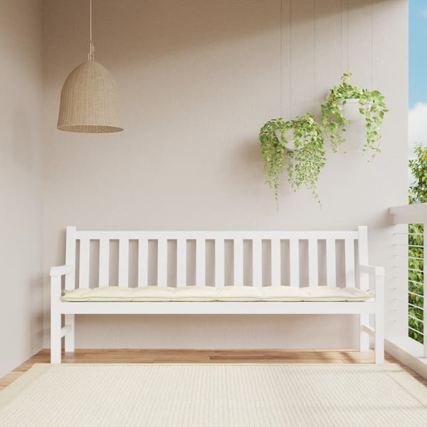 vidaXL hynde til havebænk 200x50x7 cm oxfordstof cremehvid