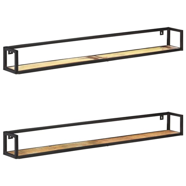 vidaXL væghylder 2 stk. 160 cm massivt genbrugstræ
