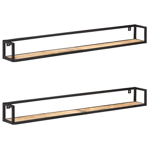 vidaXL væghylder 2 stk. 160 cm ru mangotræ