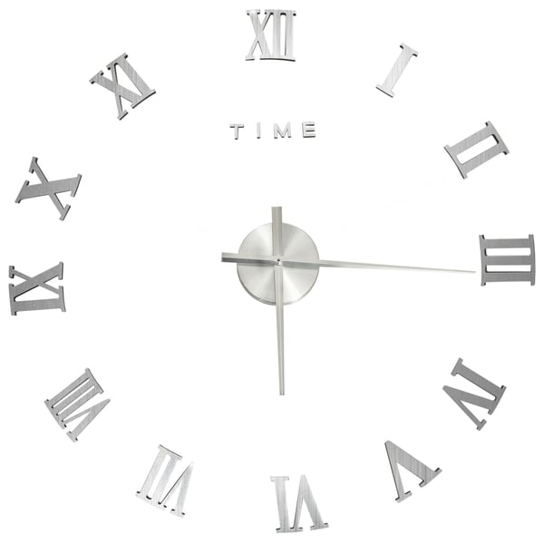 vidaXL Väggklocka 3D modern design silver 100 cm XXL