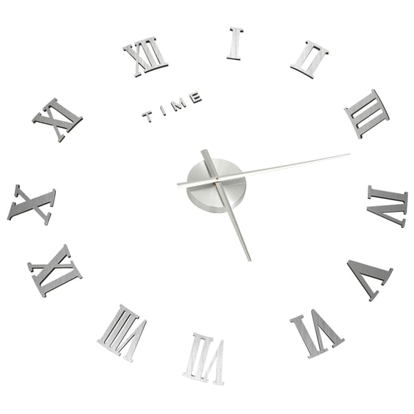 vidaXL Väggklocka 3D modern design silver 100 cm XXL