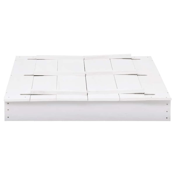 vidaXL Sandkasse gran hvit 95x90x15 cm